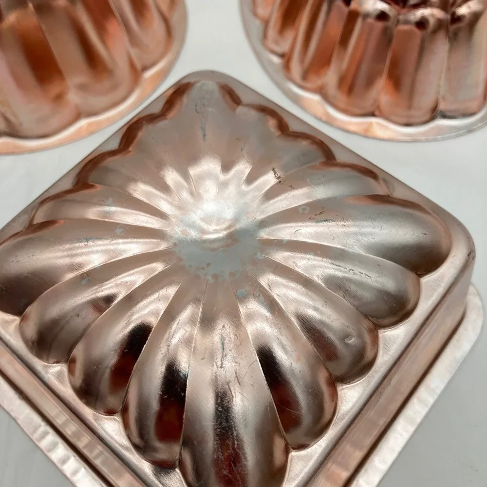 Vintage Copper Jello Molds Set of 3 Fleur-de-lis Decorative Wall Hanging Decor